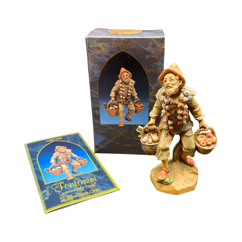 Fontanini Nathan Villager Garlic Baskets 5 Inch Nativity Figurine 52598 Italy